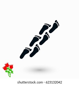 foot icon vector, flat design best vector icon