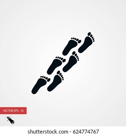 foot icon vector, flat design best vector icon