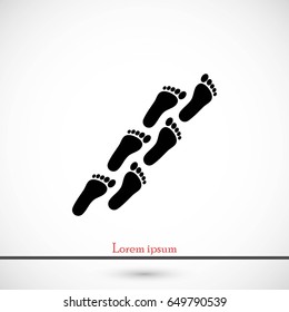 foot icon vector, flat design best vector icon