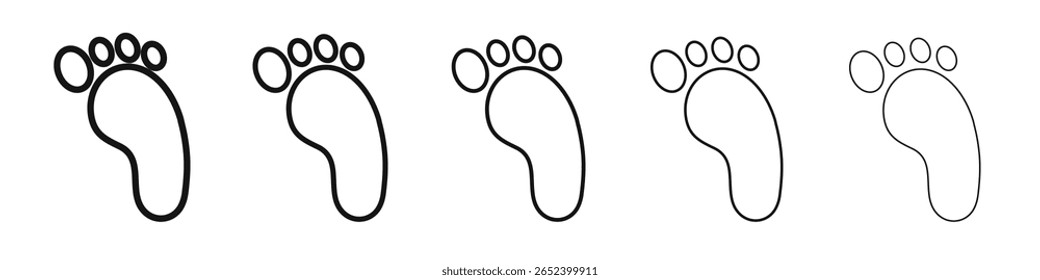 ícone de pé vetor contorno conjunto sinal de ilustração