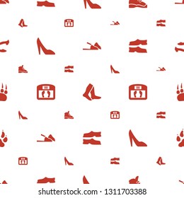 foot icons pattern seamless white background. Included editable filled slippers, socks, boot, woman shoe, floor scales, animal paw, shoe icons. foot icons for web and mobile.