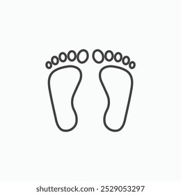 Foot icons set. filled and line illustration