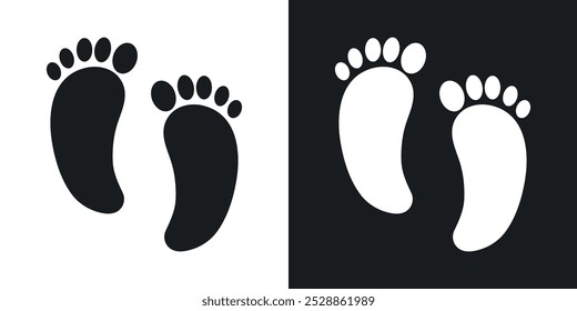 Foot icons. solid style vector