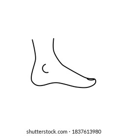 Foot illustration. linear icon. Editable lines with strokes. Keep your feet clean from germs and bacteria.
