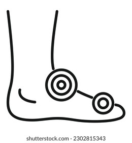Foot injury icon outline vector. Medical pain. Hospital inflammation