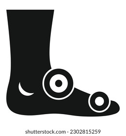 Icono de lesión en el pie vector simple. Dolor médico. Inflamación del hospital