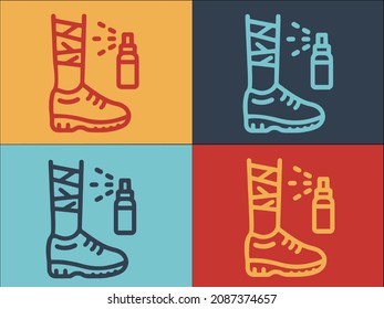 Foot Injury Spray Logo Template, Simple Flat Icon of injury,leg,medical