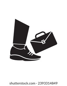 foot with job icon, vector best flat icon.