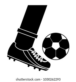 foot kicking ball football soccer icon image 