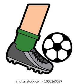 foot kicking ball football soccer icon image 