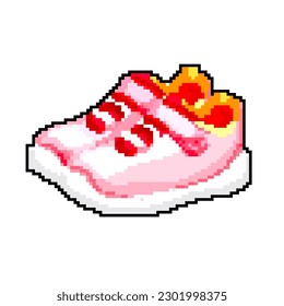 foot kid shoes game pixel art retro vector. bit foot kid shoes. old vintage illustration