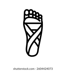 foot kinesio tape for arch support line icon vector. foot kinesio tape for arch support sign. isolated contour symbol black illustration