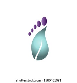 foot and leaf icon logo design template