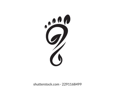 foot leaf logo design. creative nature health care symbol vector illustration