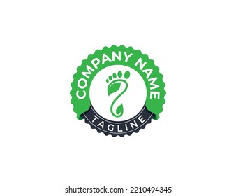 Símbolo del símbolo del logotipo del logotipo del logotipo del sello de la hoja de pie Elemento de diseño. Pies, Logotipo de atención médica. Plantilla de ilustración de vector 