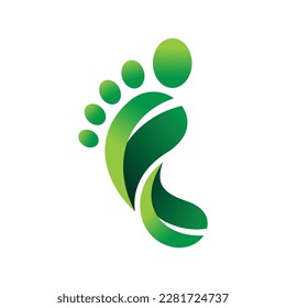 Foot Leaf Vector Logo Design Template