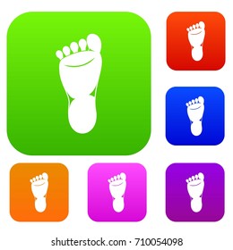 Foot left leg set icon in different colors isolated vector illustration. Premium collection