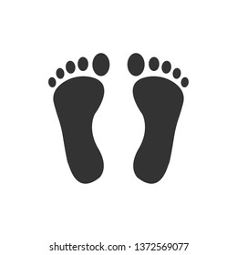 Foot leg print icon. Vector illustration, flat design.