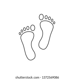 Foot leg print icon. Vector illustration, flat design.