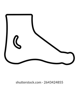 ícone de linha de pé design. pé fino preto contorno símbolo ilustração vetorial. ícone de traçado editável no fundo transparente.