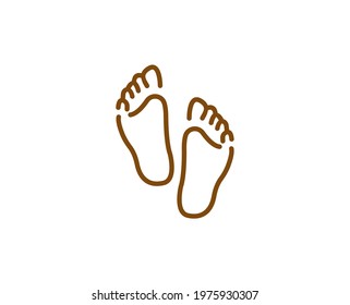 Foot line icon. High quality outline symbol for web design or mobile app. Thin line sign for design logo. Color outline pictogram on white background