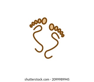 Foot line icon. High quality outline symbol for web design or mobile app. Thin line sign for design logo. Color outline pictogram on white background