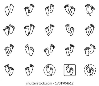 Foot line icon set. Collection of high quality black outline logo for mobile concepts and web apps. Foot set in trendy flat style. Vector illustration on a white background