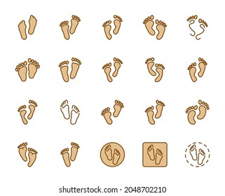 Juego de iconos de línea de pie. Colección de logotipo de esquema de color de alta calidad para conceptos móviles y aplicaciones web. La gente está de moda y de estilo plano. Ilustración vectorial en fondo blanco
