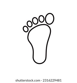 Foot linear icon. Human footstep vector sign.