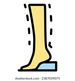 Vector de contorno de icono de liposucción de pie. Pero lipo. Color de la piel del cuerpo plano