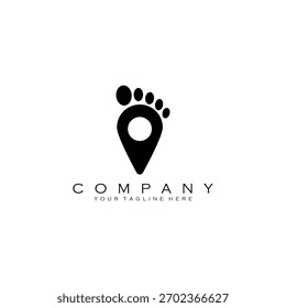 vetor de design de logotipo de localização de pé
