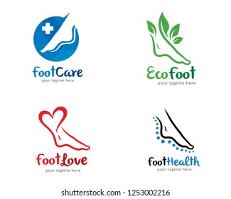 Foot Logo, Logo collection set, Concept design, Symbol, Icon