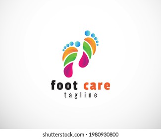 foot logo creative color design template icon