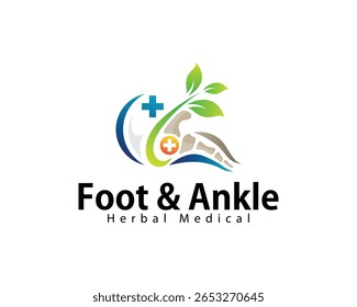 logotipo do pé design criativo conceito massagem saúde herbal tornozelo clínica médica