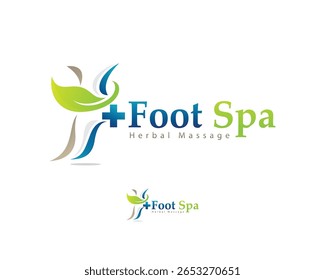 logotipo do pé design criativo conceito massagem saúde herbal tornozelo clínica médica