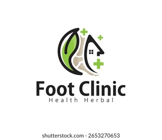 foot logo creative design concept massage health herbal ankle medical clinic