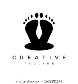 Foot Logo Design, Black, Vector