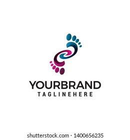 foot logo design concept template vector