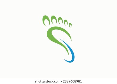 Foot  logo design health illustration woman pedicure salon and clinic premium vector