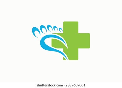 Foot  logo design health illustration woman pedicure salon and clinic premium vector