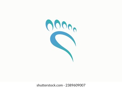 Foot  logo design health illustration woman pedicure salon and clinic premium vector