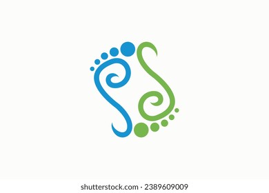 Foot  logo design health illustration woman pedicure salon and clinic premium vector