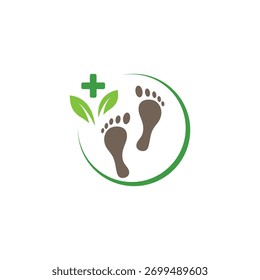 Vector del icono de la Plantilla del diseño del logotipo del pie aislado