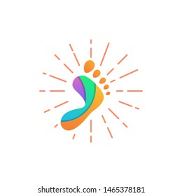 Foot logo design vector abstract colorful sign