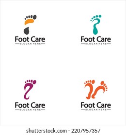 Plantilla vectorial de diseño de logotipo de pie