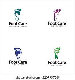 Plantilla vectorial de diseño de logotipo de pie