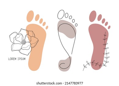 Foot logo doodle illustration.Isolated hand drawn vector for business massage, podology, therapist design