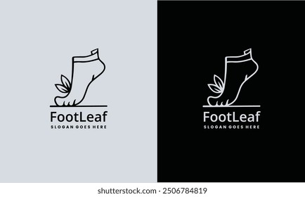 Foot logo inspiration and leaf logo. premium vector EPS10 file.
