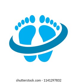 foot logo. reflexology icon. finger symbol. vector eps 08.