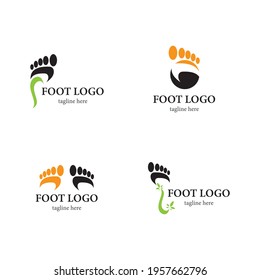 Foot logo template vector icon set design